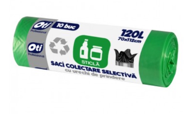 Saci menajeri verzi  120L  OTI  70x112cm  10 buc./rola